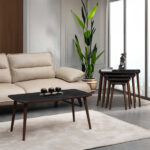 vovvahome Luci 4lü Zigon ve Orta Sehpa Takımı - Siyah Mermer Desenli