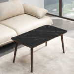 vovvahome Luci Orta Sehpa - Siyah Mermer Desenli