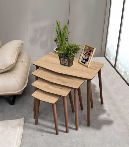 vovvahome Vega 4lü Zigon Sehpa - Meşe