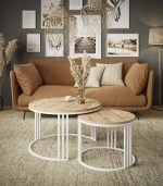 vovvahome İsabella Orta Sehpa - Meşe | Beyaz