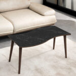 vovvahome Salsa Orta Sehpa - Siyah Mermer Desenli