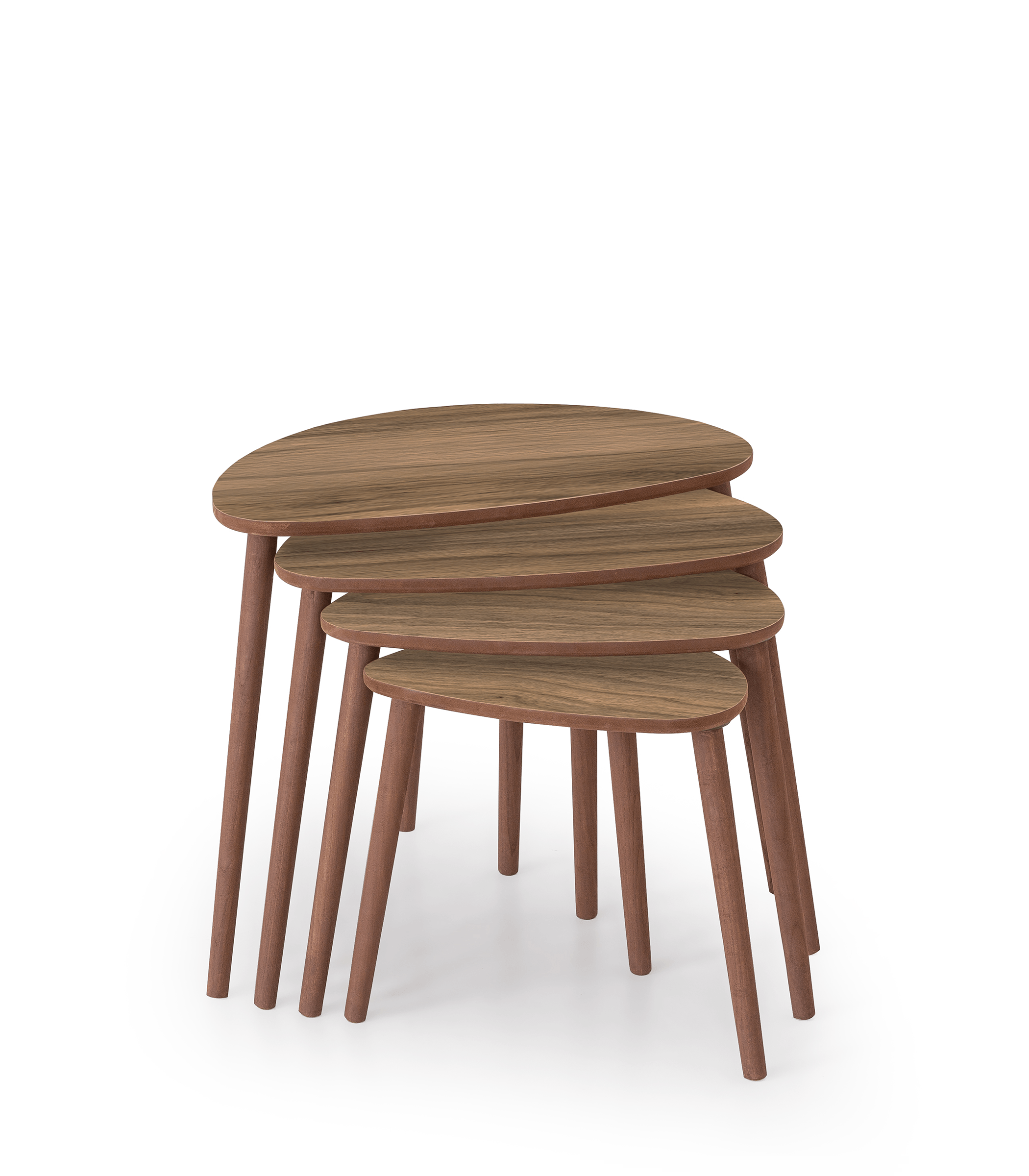 kapak vovvahome Nora 4lü Zigon Sehpa - Ceviz - Görsel 1