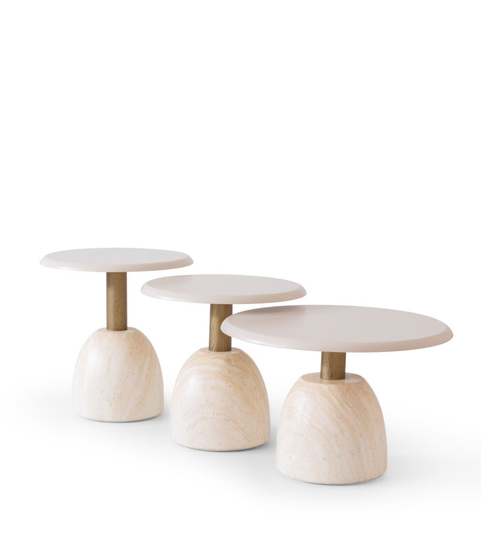 vovvahome Marrion 3lü Orta Sehpa Takımı - Bej - Görsel 4