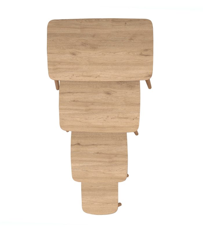 vovvahome Luci 4lü Zigon ve Orta Sehpa Takımı - Meşe - Görsel 6